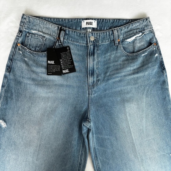 PAIGE VINTAGE Zoey Rumors with Rock Hem Ankle Wide Leg Jeans--NWT--33 - Picture 4 of 15